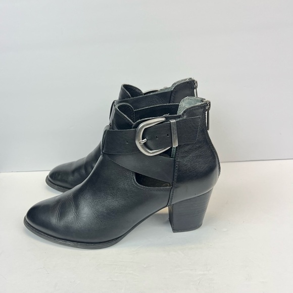 Vionic Rory Black Leather Buckle Moto Boots Size 10 - Picture 2 of 8